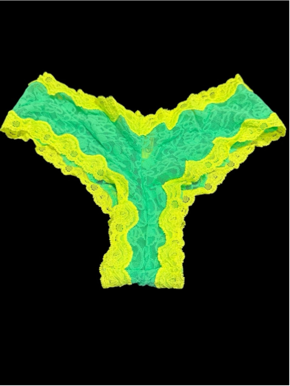 Women's Victoria's Secret Lace Panties M Green Yellow